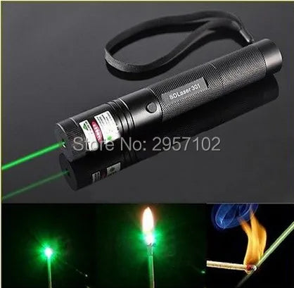 Hot! Powerful 1000000m 532nm Green Laser Sight pointer Powerful Adjustable Focus Lazer with laser pen Head Burning Match