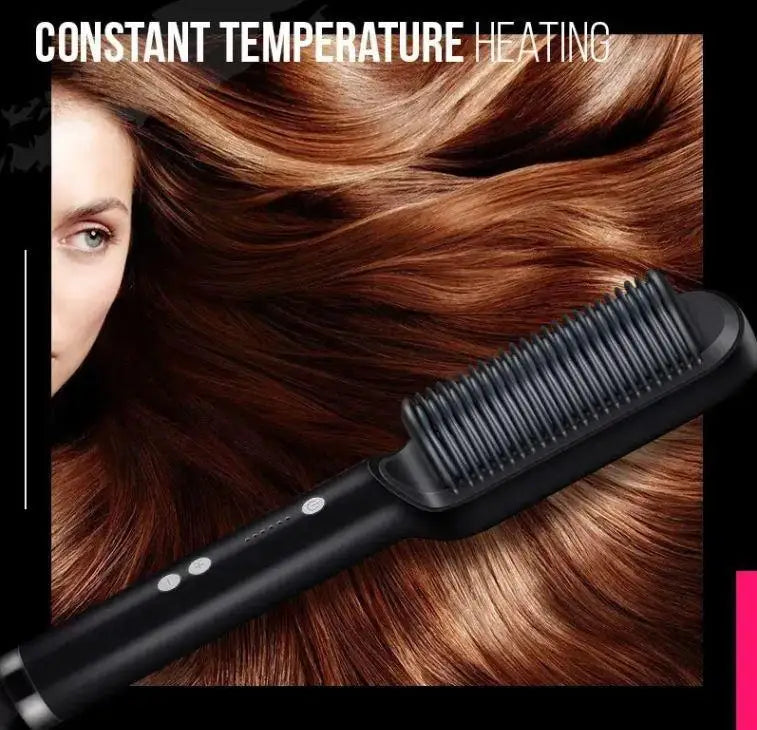 1pc Multifunctional Straight And Curly Dual Purpose Hair Straightener APS PP Electric Curling Iron Negative Ion Comb Brush Comb