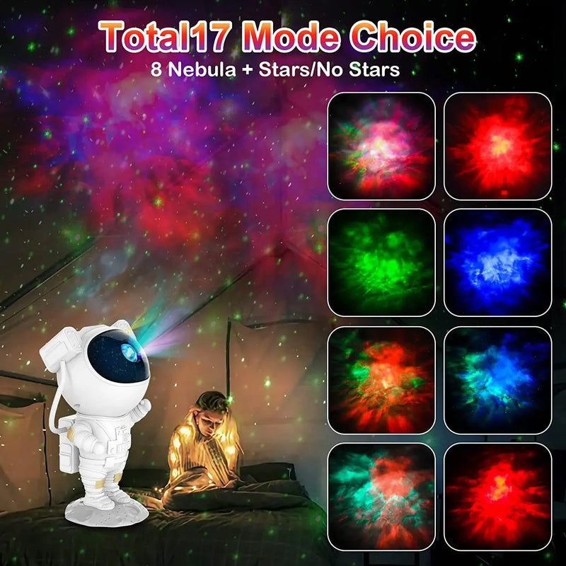 Projetor Astronauta Galaxy - Starry Night Light with Timer & Remote Nebula Light Projector for Kids Room Ceiling Home Decor