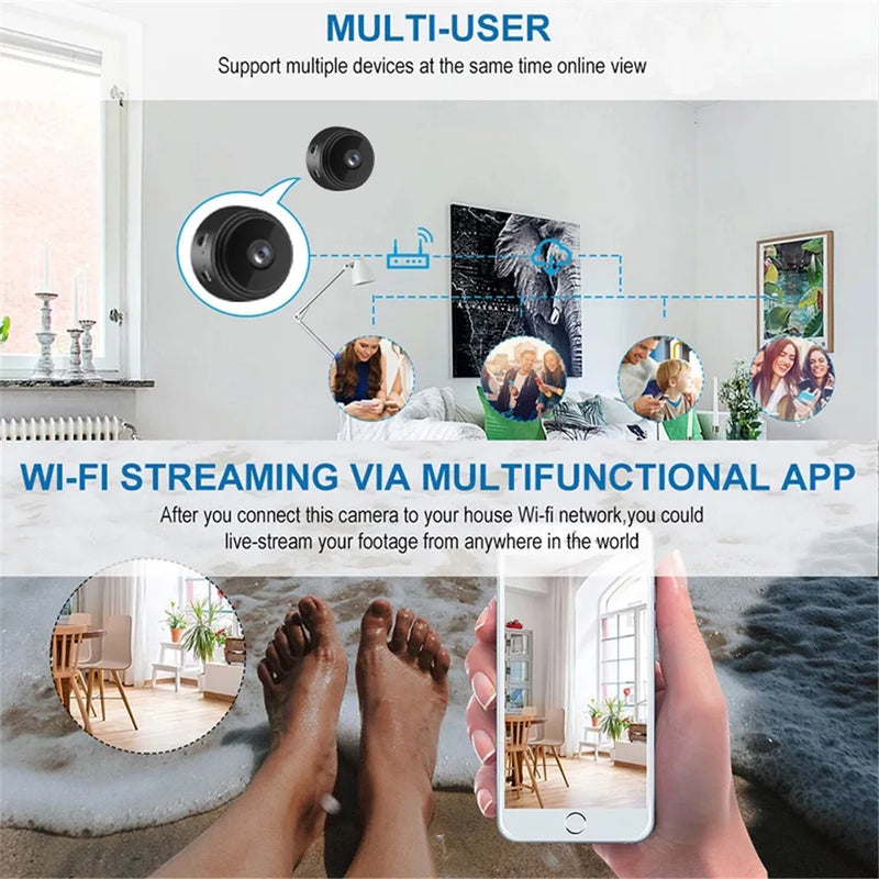 Mini Camera HD 1080p Wireless Voice Recorder Safety Monitoring Home Security Cam Wireless Mini Wifi Camera Small Phone Switch